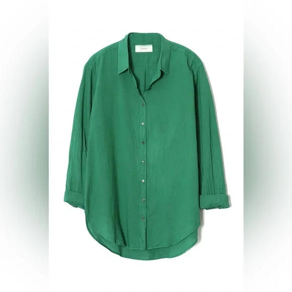 XIRENA BEAU ENAMEL SHIRT Green Cotton Women’s Size Small Casual Lightweight - Picture 1 of 6